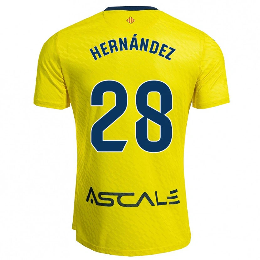 Danxen Hombre Camiseta Gerard Hernández #28 Amarillo Marino 1ª Equipación 2025/26 La Camisa México