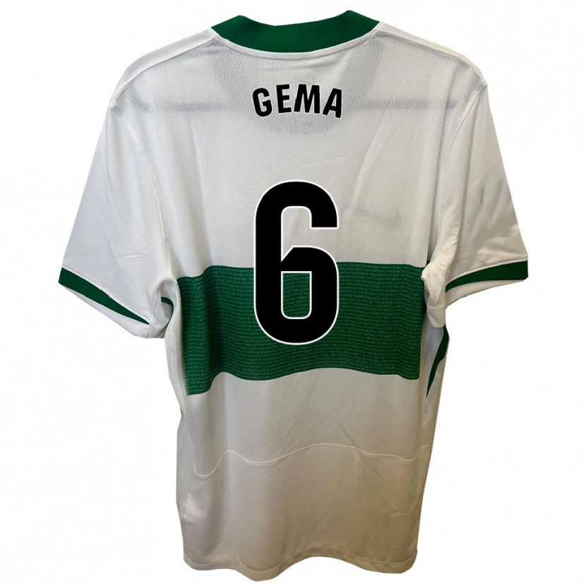 Danxen Hombre Camiseta Gema Climent #6 Blanco Verde 1ª Equipación 2025/26 La Camisa México