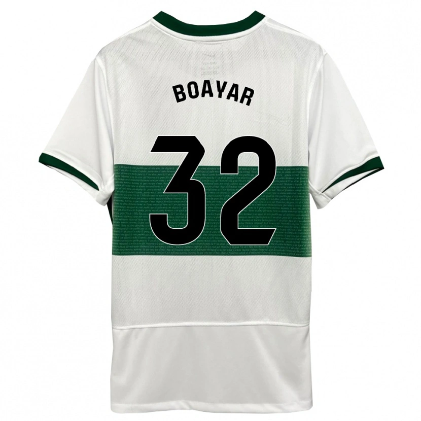 Danxen Hombre Camiseta Adam Boayar #32 Blanco Verde 1ª Equipación 2025/26 La Camisa México