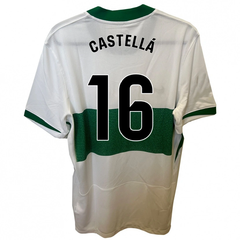 Danxen Hombre Camiseta Didac Castellá #16 Blanco Verde 1ª Equipación 2025/26 La Camisa México