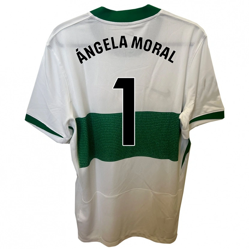 Danxen Hombre Camiseta Ángela Moral Ferrer #1 Blanco Verde 1ª Equipación 2025/26 La Camisa México