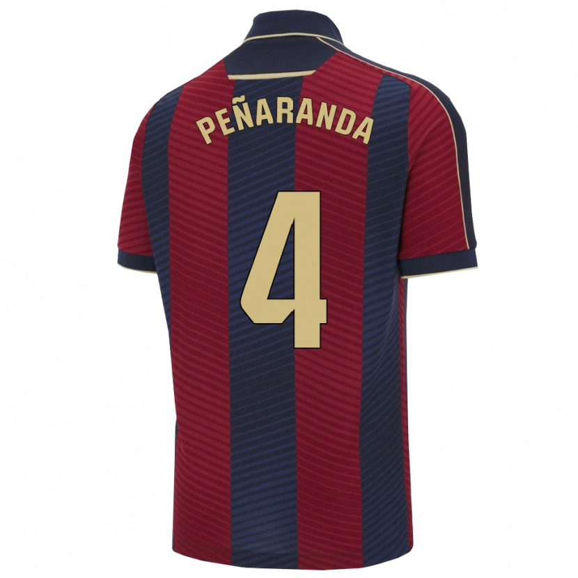 Danxen Hombre Camiseta Carlos Peñaranda #4 Rojo Marino 1ª Equipación 2025/26 La Camisa México