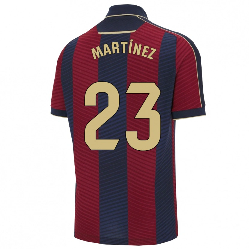 Danxen Hombre Camiseta Pablo Martínez #23 Rojo Marino 1ª Equipación 2025/26 La Camisa México