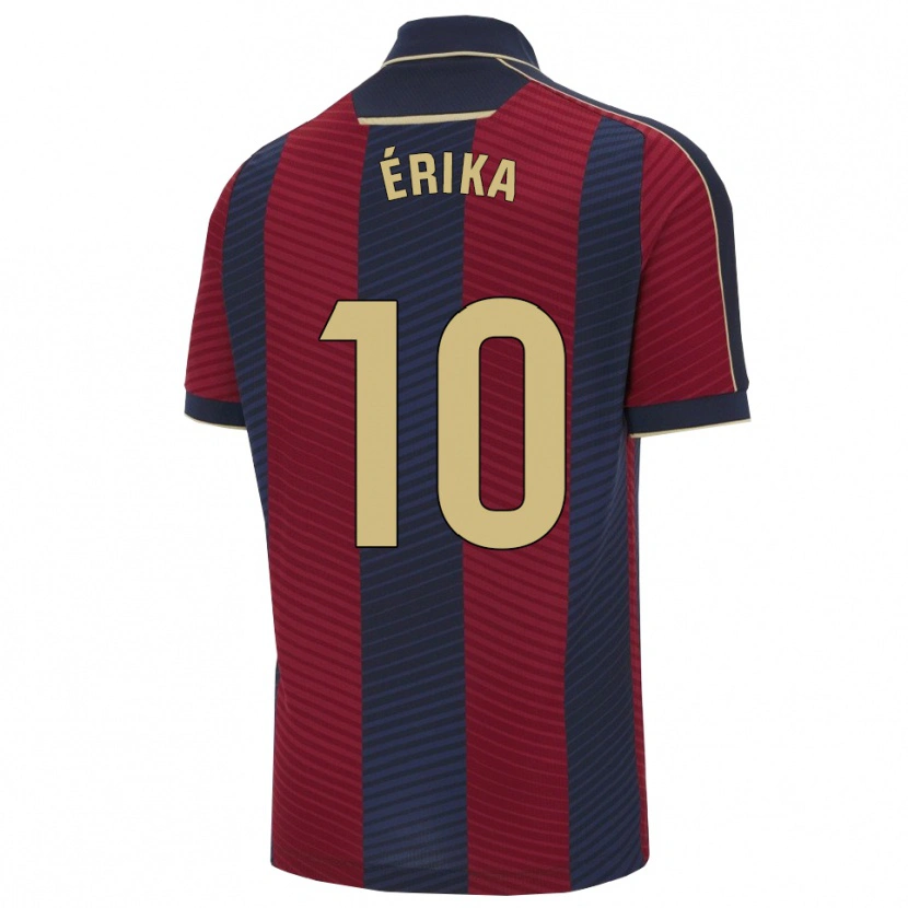 Danxen Hombre Camiseta Érika González #10 Rojo Marino 1ª Equipación 2025/26 La Camisa México