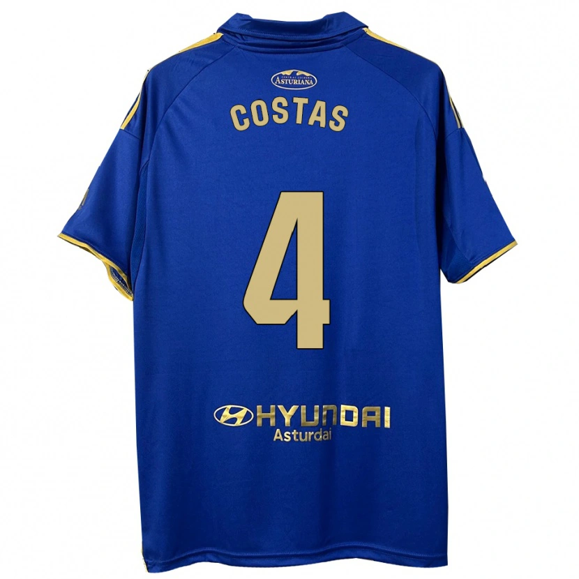Danxen Hombre Camiseta David Costas #4 Azul Oro 1ª Equipación 2025/26 La Camisa México