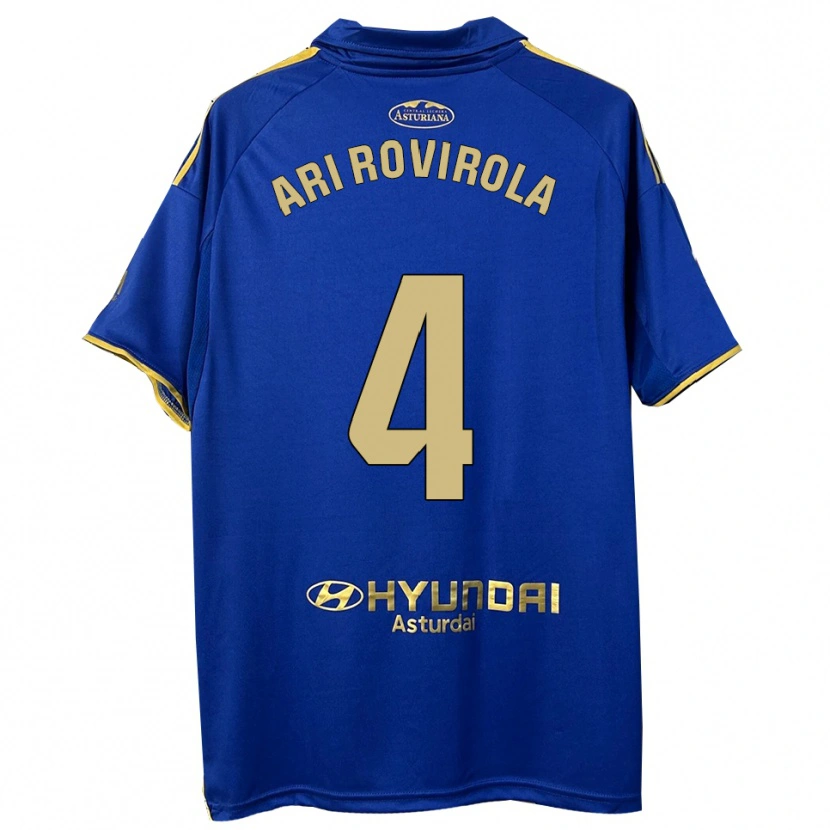 Danxen Hombre Camiseta Ari Rovirola #4 Azul Oro 1ª Equipación 2025/26 La Camisa México