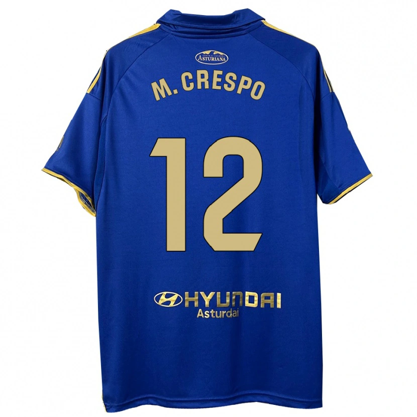 Danxen Hombre Camiseta Marina Crespo Iglesias #12 Azul Oro 1ª Equipación 2025/26 La Camisa México
