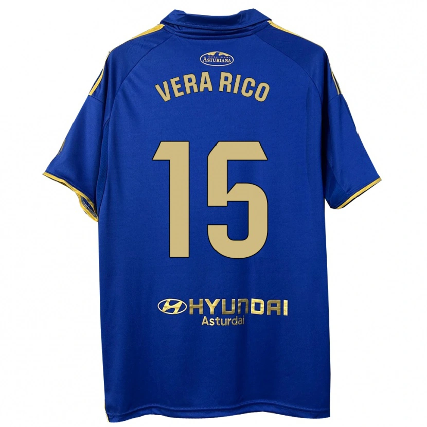 Danxen Hombre Camiseta Vera Rico Trilles #15 Azul Oro 1ª Equipación 2025/26 La Camisa México