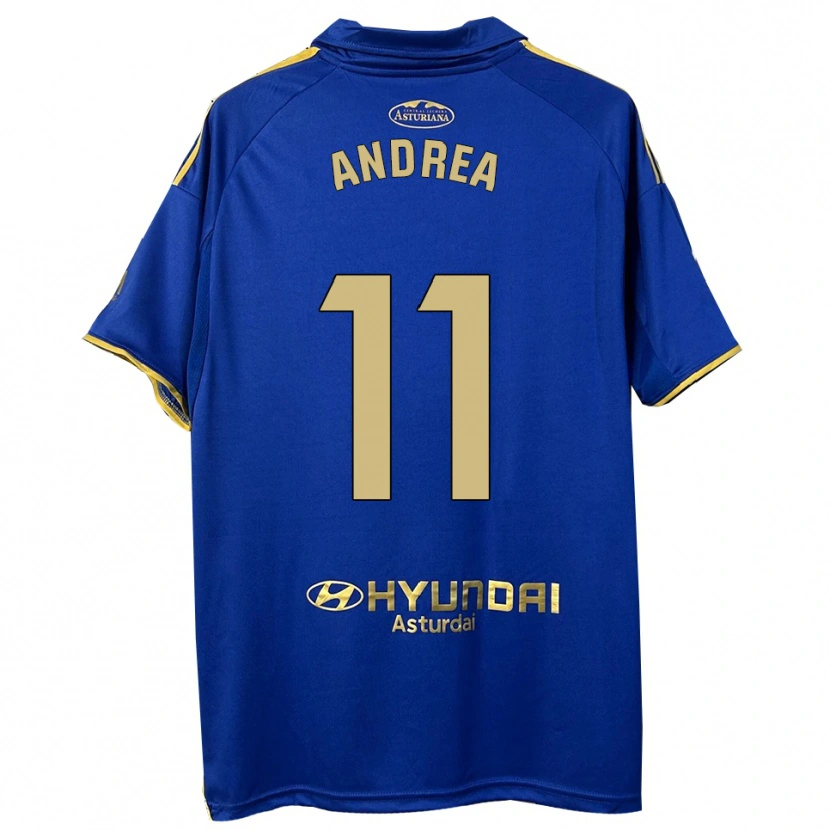 Danxen Hombre Camiseta Andrea Sordo Gutierrez #11 Azul Oro 1ª Equipación 2025/26 La Camisa México