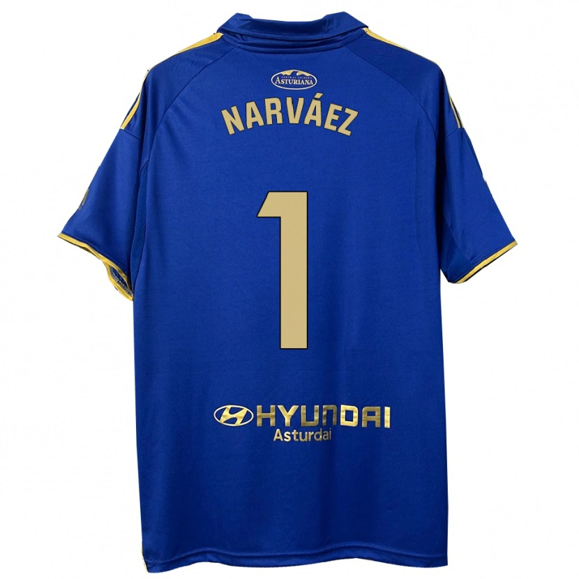 Danxen Hombre Camiseta Miguel Narváez #1 Azul Oro 1ª Equipación 2025/26 La Camisa México