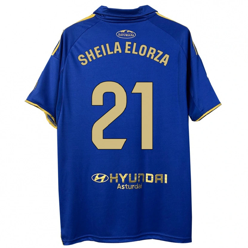 Danxen Hombre Camiseta Sheila Elorza #21 Azul Oro 1ª Equipación 2025/26 La Camisa México