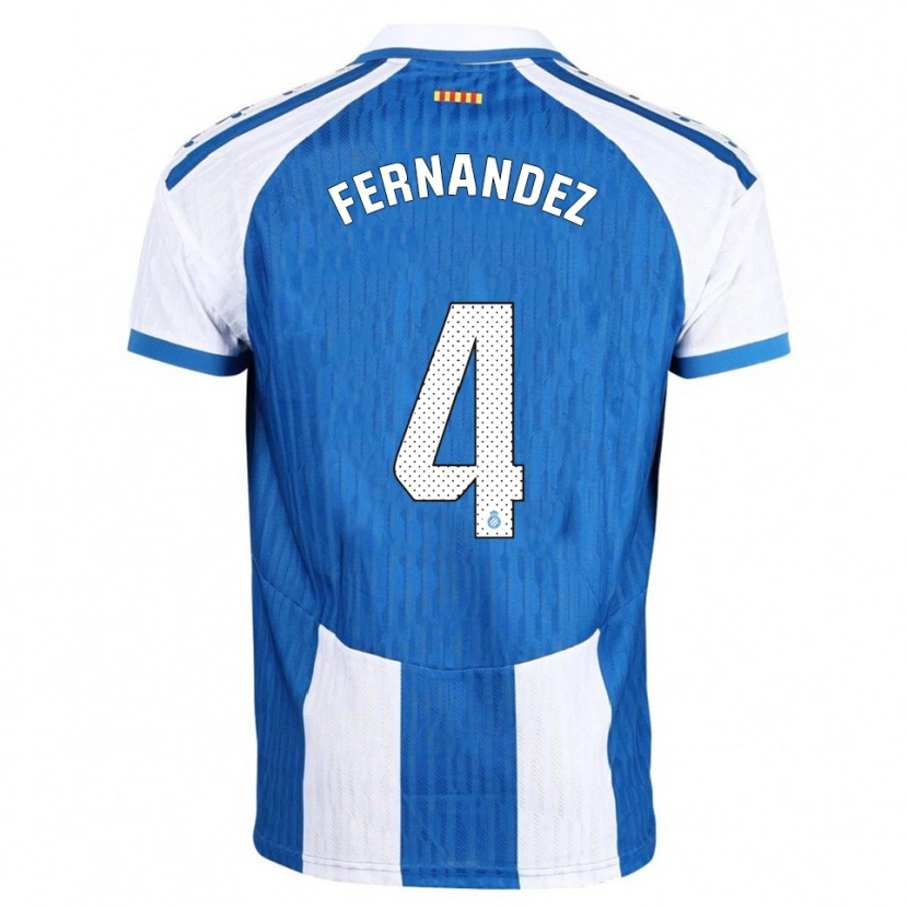 Danxen Hombre Camiseta Marcos Fernández #4 Azul Blanco 1ª Equipación 2025/26 La Camisa México