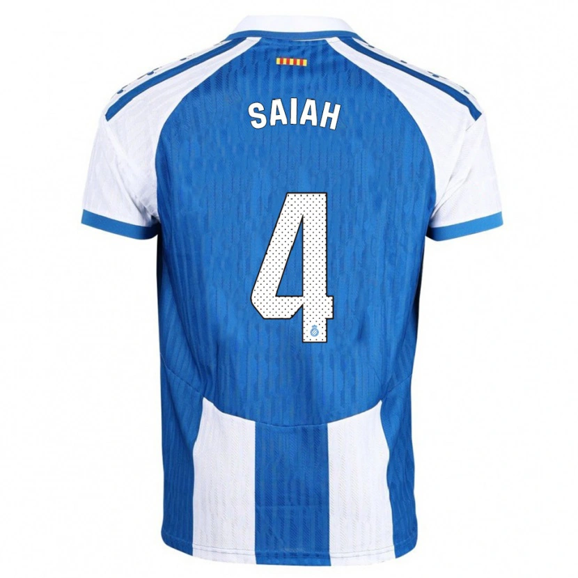 Danxen Hombre Camiseta Rachid Saiah #4 Azul Blanco 1ª Equipación 2025/26 La Camisa México