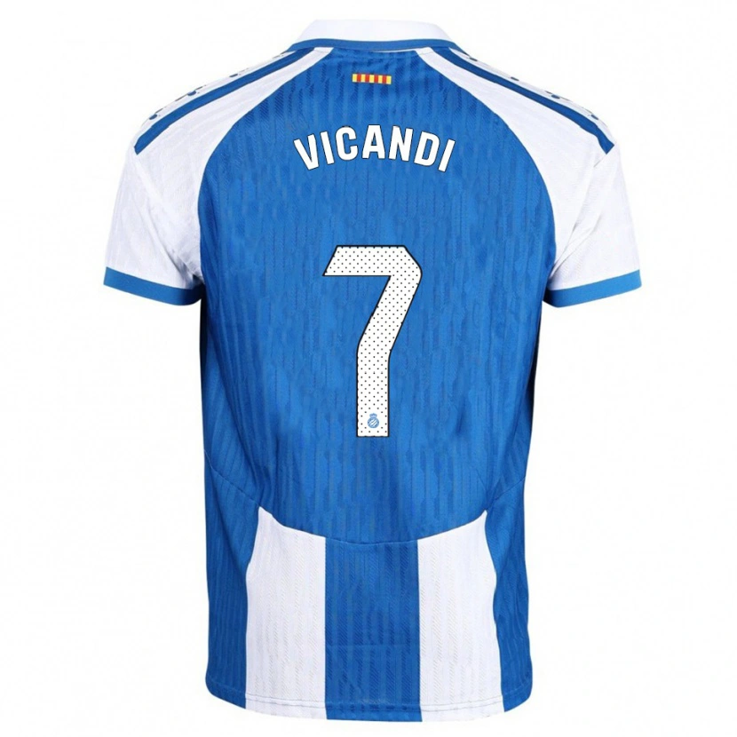 Danxen Hombre Camiseta Aimar Vicandi #7 Azul Blanco 1ª Equipación 2025/26 La Camisa México