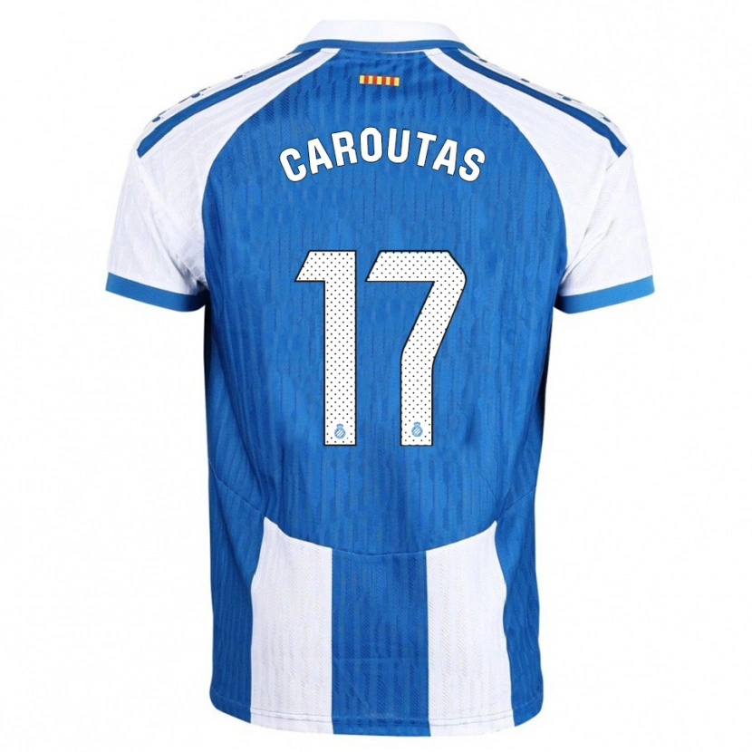 Danxen Hombre Camiseta Tim Caroutas #17 Azul Blanco 1ª Equipación 2025/26 La Camisa México