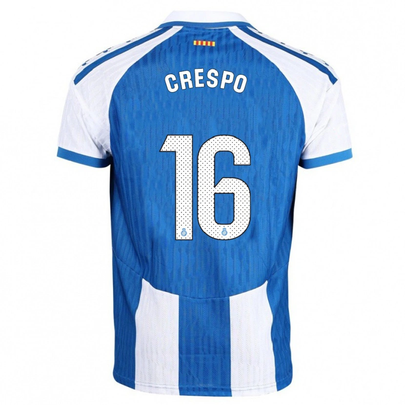 Danxen Hombre Camiseta Hugo Crespo #16 Azul Blanco 1ª Equipación 2025/26 La Camisa México