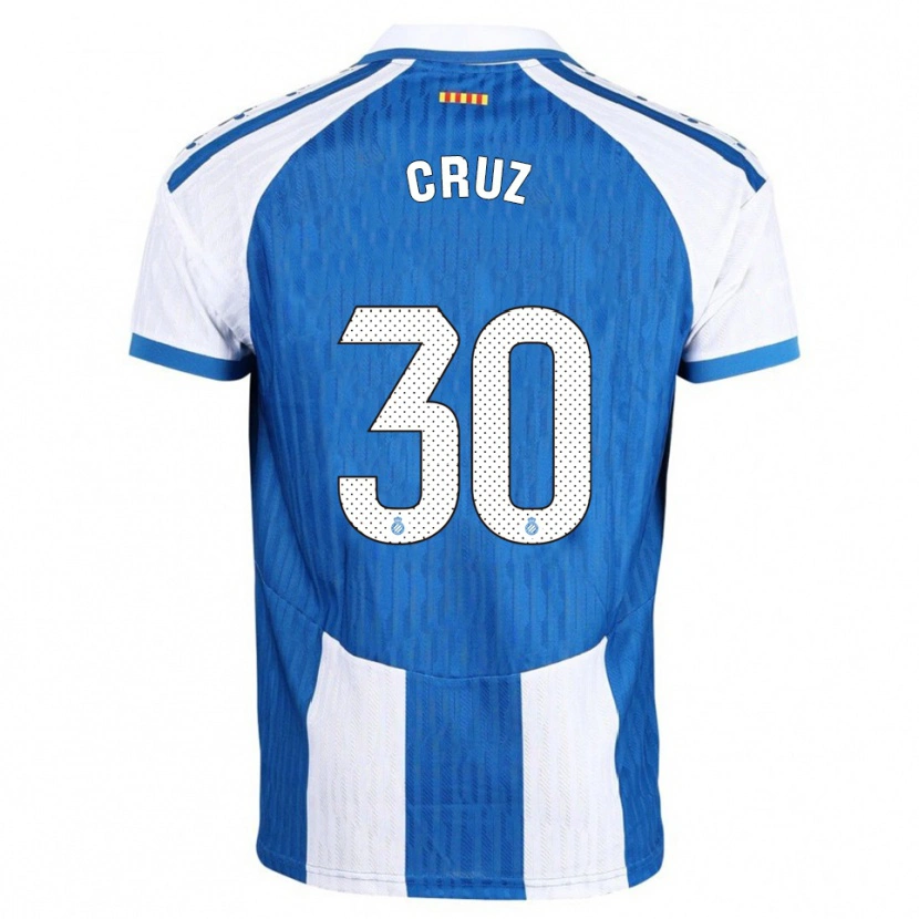 Danxen Hombre Camiseta Denis Cruz #30 Azul Blanco 1ª Equipación 2025/26 La Camisa México