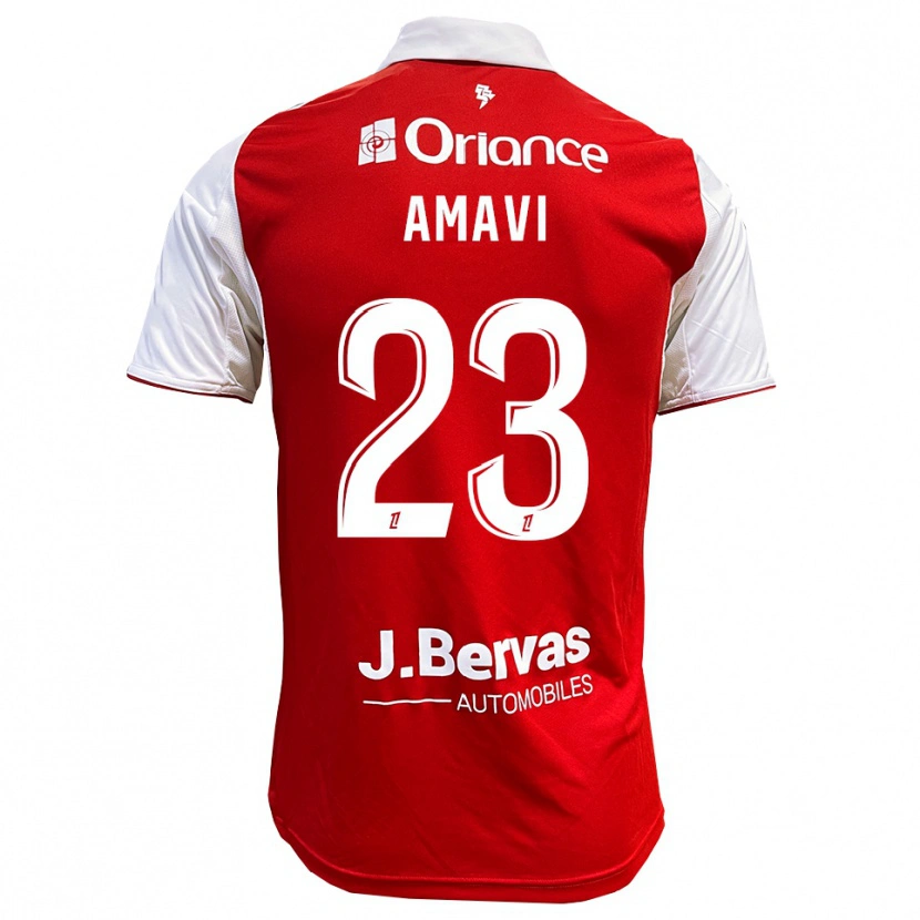 Danxen Hombre Camiseta Jordan Amavi #23 Rojo Blanco 1ª Equipación 2025/26 La Camisa México