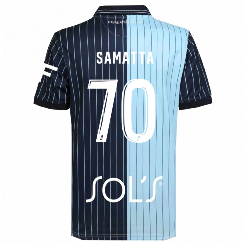 Danxen Hombre Camiseta Ally Samatta #70 Azul Marino Celeste 1ª Equipación 2025/26 La Camisa México