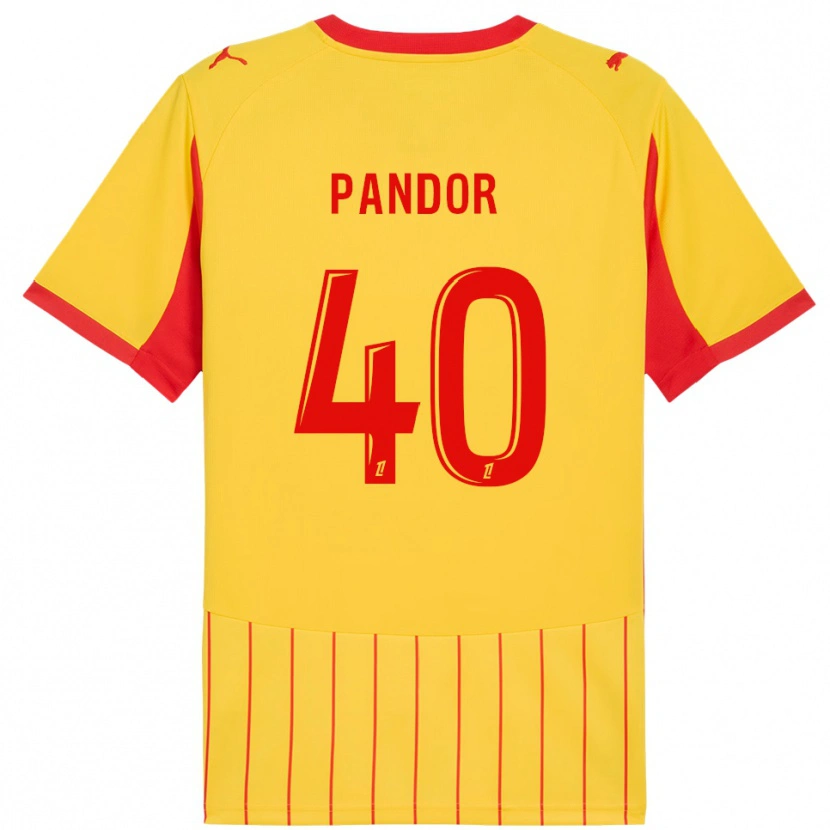 Danxen Hombre Camiseta Yannick Pandor #40 Amarillo Rojo 1ª Equipación 2025/26 La Camisa México