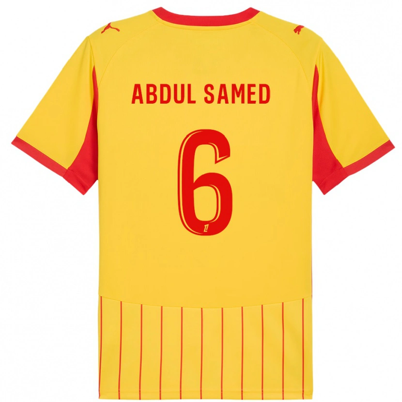 Danxen Hombre Camiseta Salis Abdul Samed #6 Amarillo Rojo 1ª Equipación 2025/26 La Camisa México
