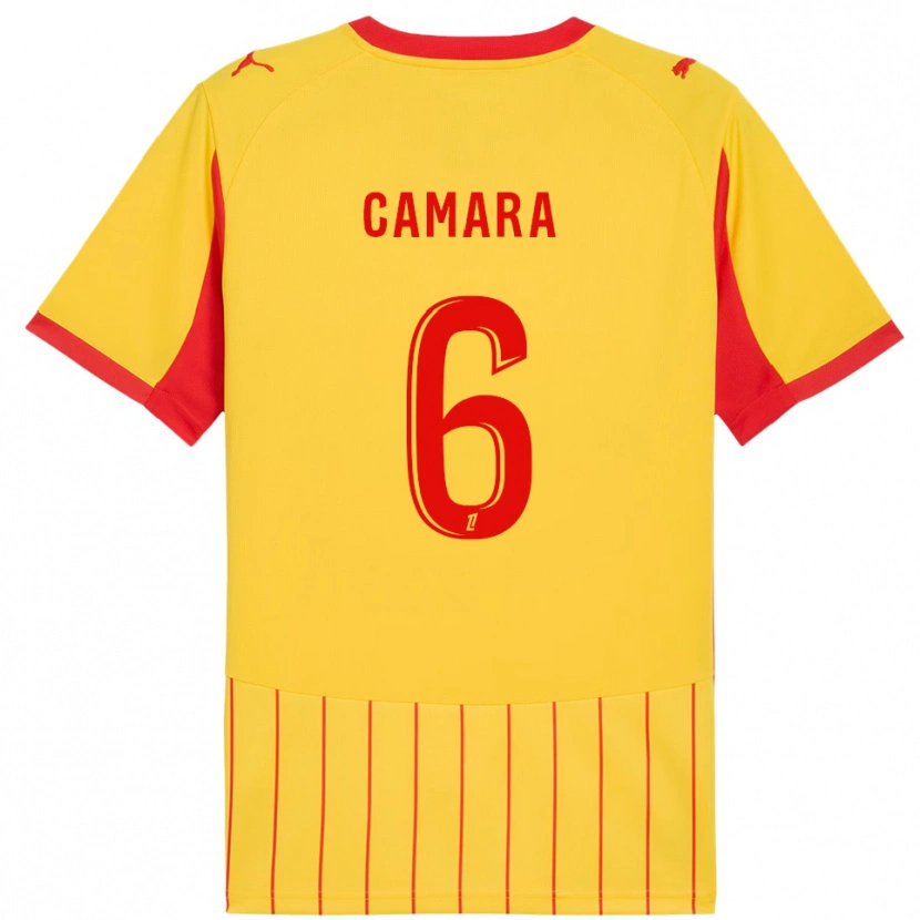 Danxen Hombre Camiseta Mamadou Camara #6 Amarillo Rojo 1ª Equipación 2025/26 La Camisa México