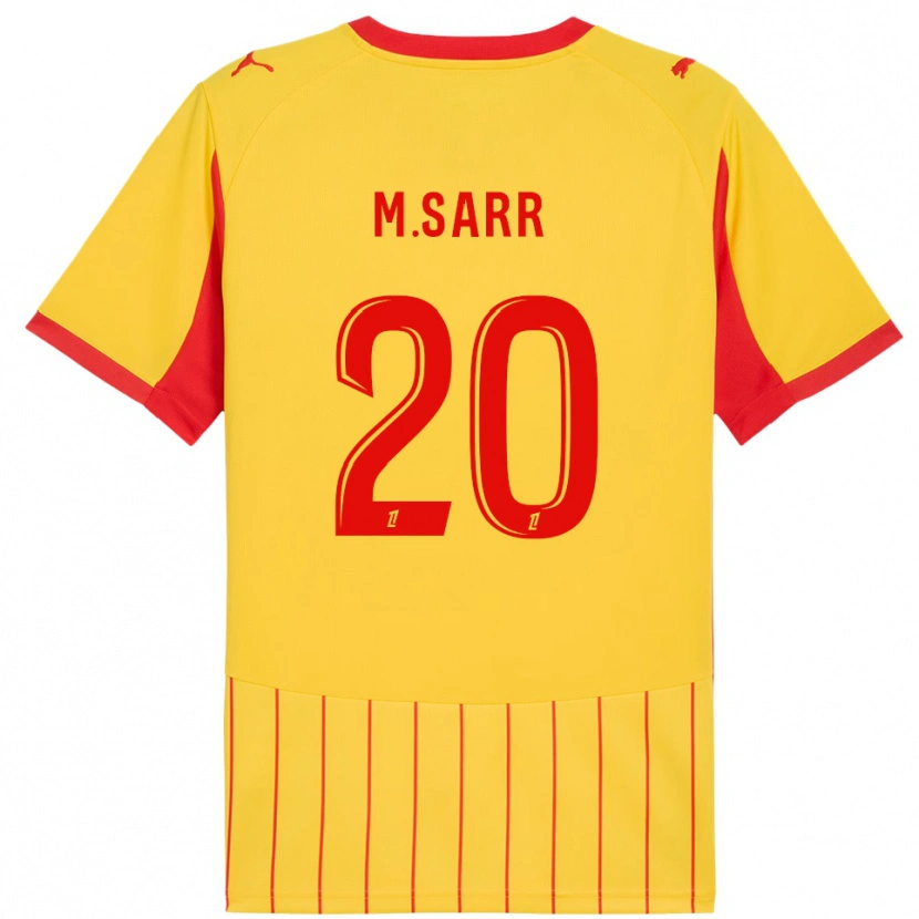 Danxen Hombre Camiseta Malang Sarr #20 Amarillo Rojo 1ª Equipación 2025/26 La Camisa México