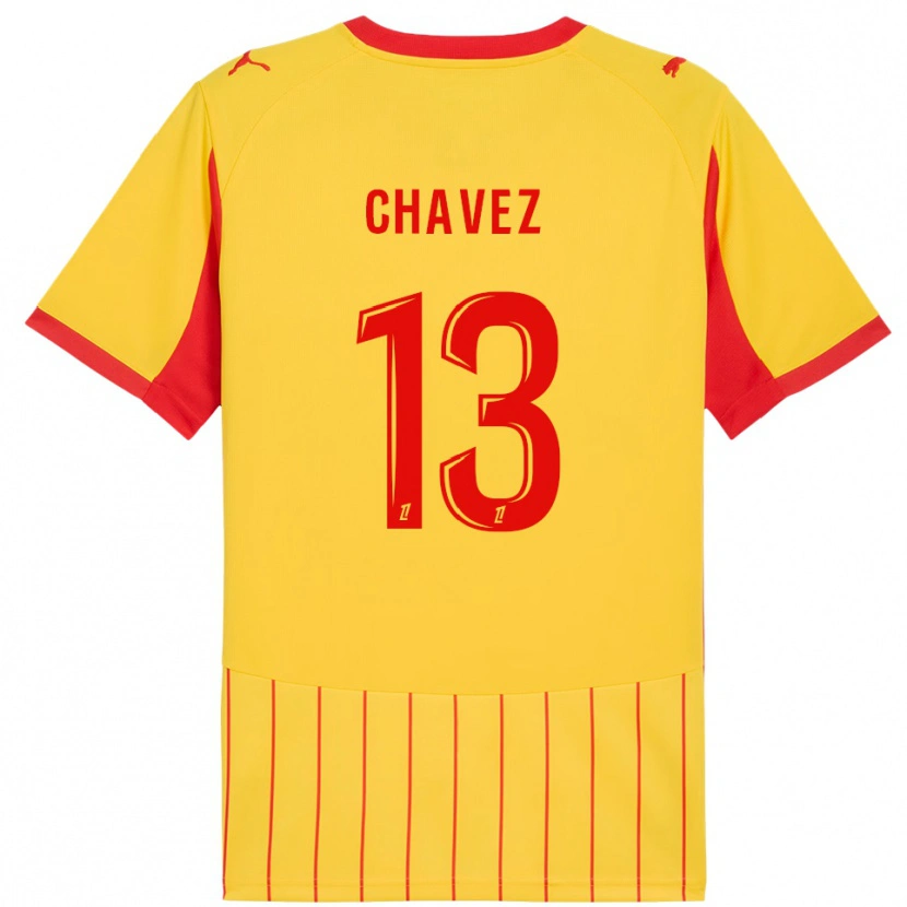 Danxen Hombre Camiseta Jhoanner Chávez #13 Amarillo Rojo 1ª Equipación 2025/26 La Camisa México