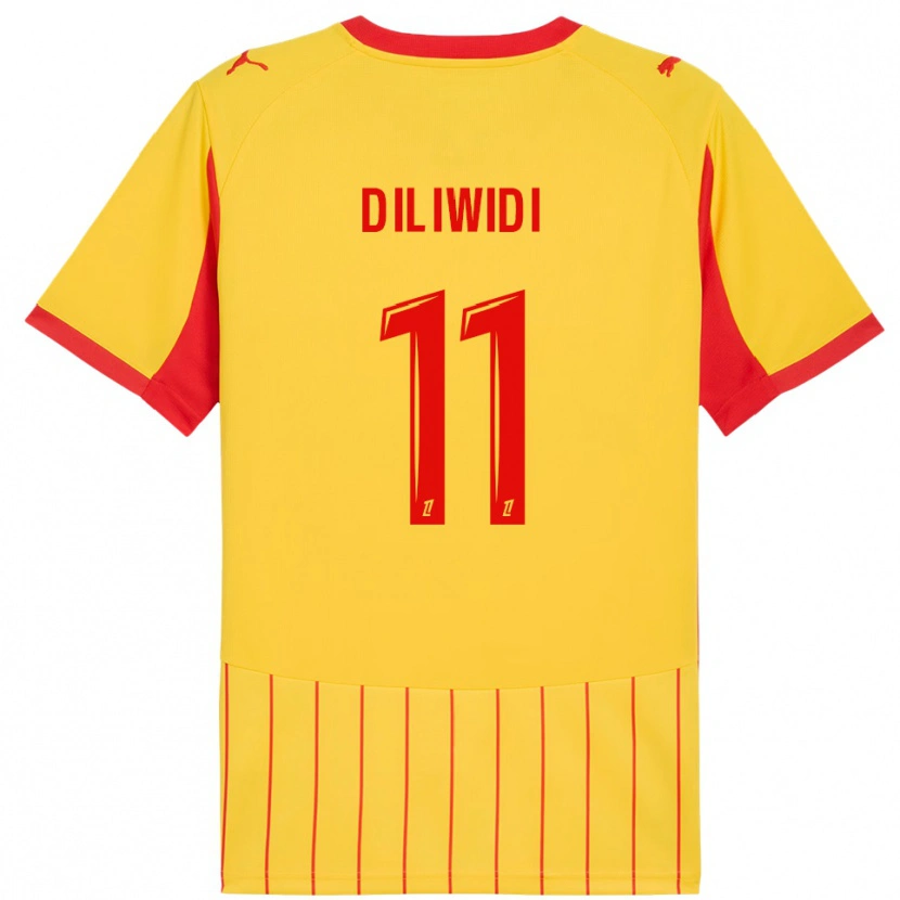 Danxen Hombre Camiseta Kembo Diliwidi #11 Amarillo Rojo 1ª Equipación 2025/26 La Camisa México