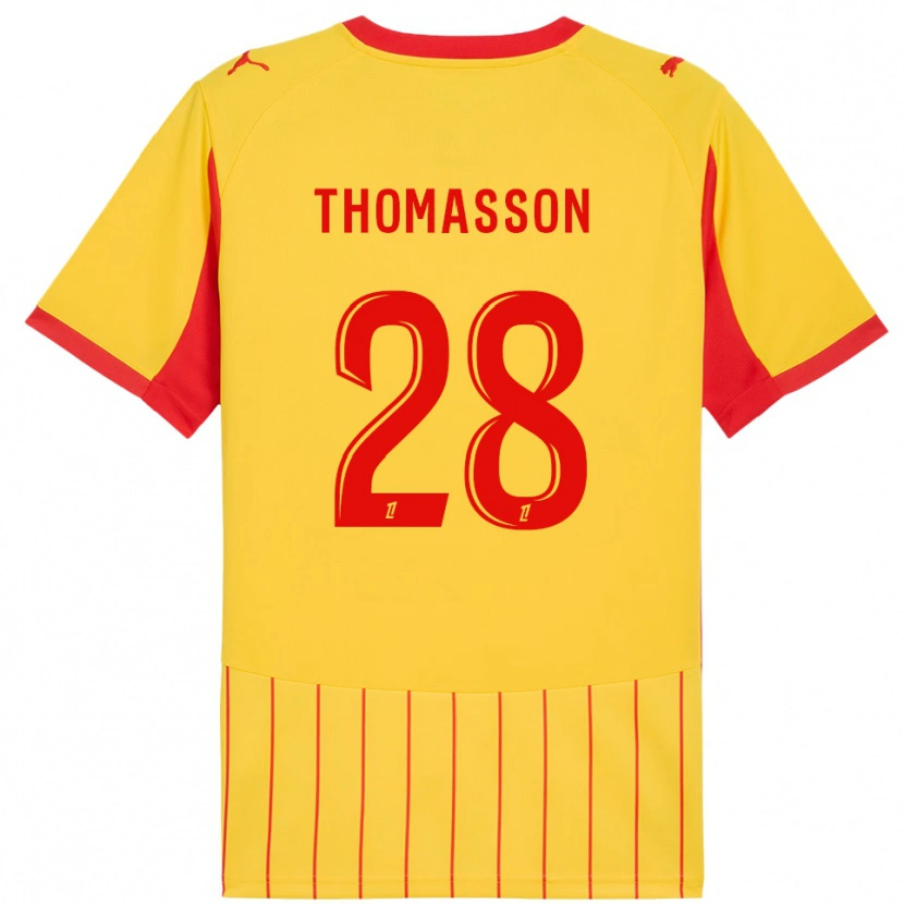 Danxen Hombre Camiseta Adrien Thomasson #28 Amarillo Rojo 1ª Equipación 2025/26 La Camisa México