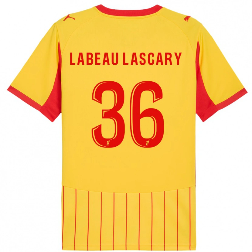 Danxen Hombre Camiseta Rémy Labeau Lascary #36 Amarillo Rojo 1ª Equipación 2025/26 La Camisa México