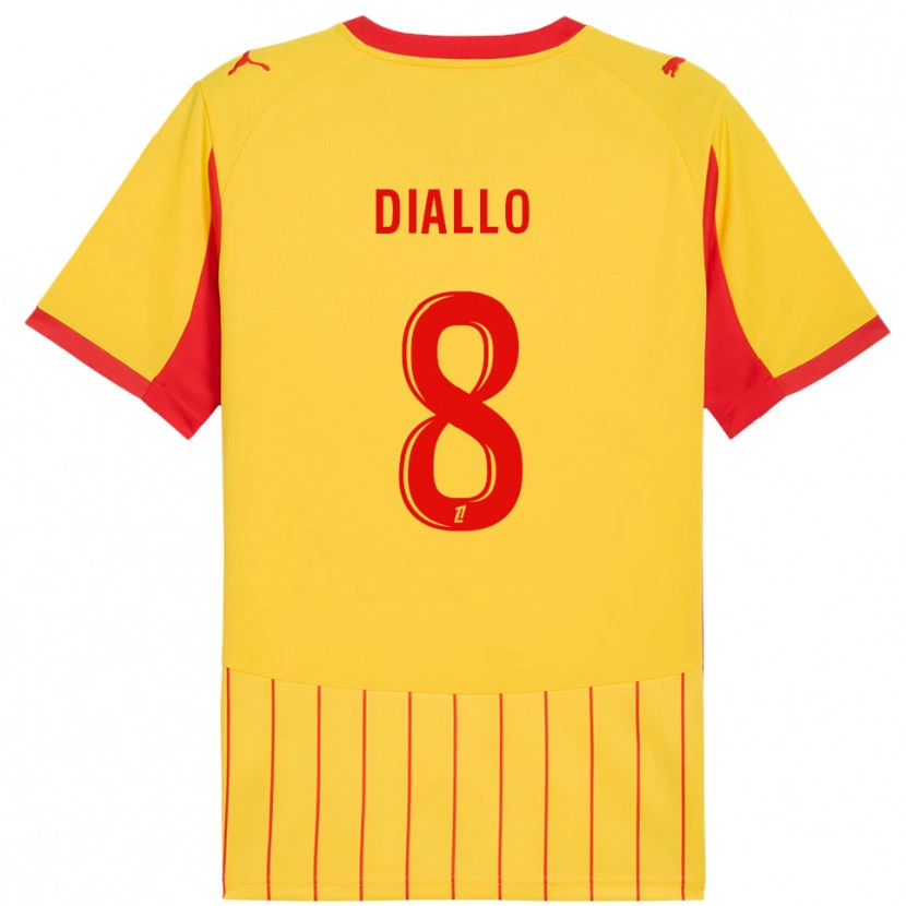 Danxen Hombre Camiseta Alpha Diallo #8 Amarillo Rojo 1ª Equipación 2025/26 La Camisa México