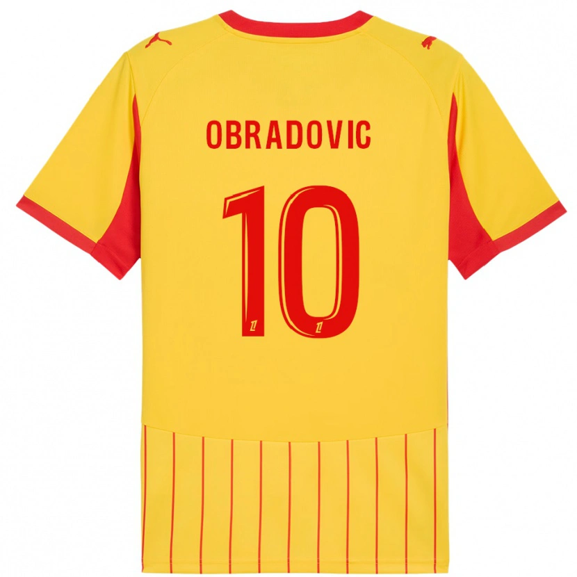 Danxen Hombre Camiseta Ognjen Obradovic #10 Amarillo Rojo 1ª Equipación 2025/26 La Camisa México