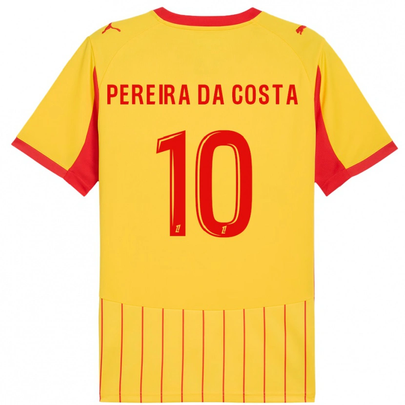 Danxen Hombre Camiseta David Pereira Da Costa #10 Amarillo Rojo 1ª Equipación 2025/26 La Camisa México
