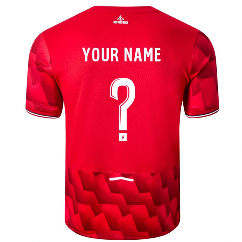 Danxen Hombre Camiseta Su Nombre #0 Rojo Blanco 1ª Equipación 2025/26 La Camisa México