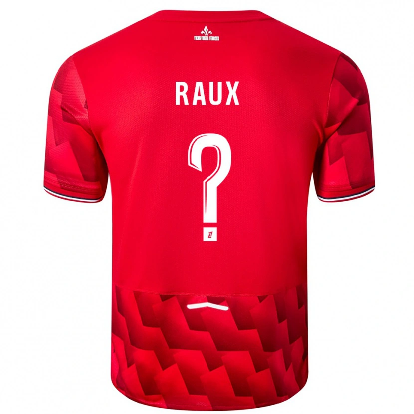 Danxen Hombre Camiseta Jules Raux #0 Rojo Blanco 1ª Equipación 2025/26 La Camisa México