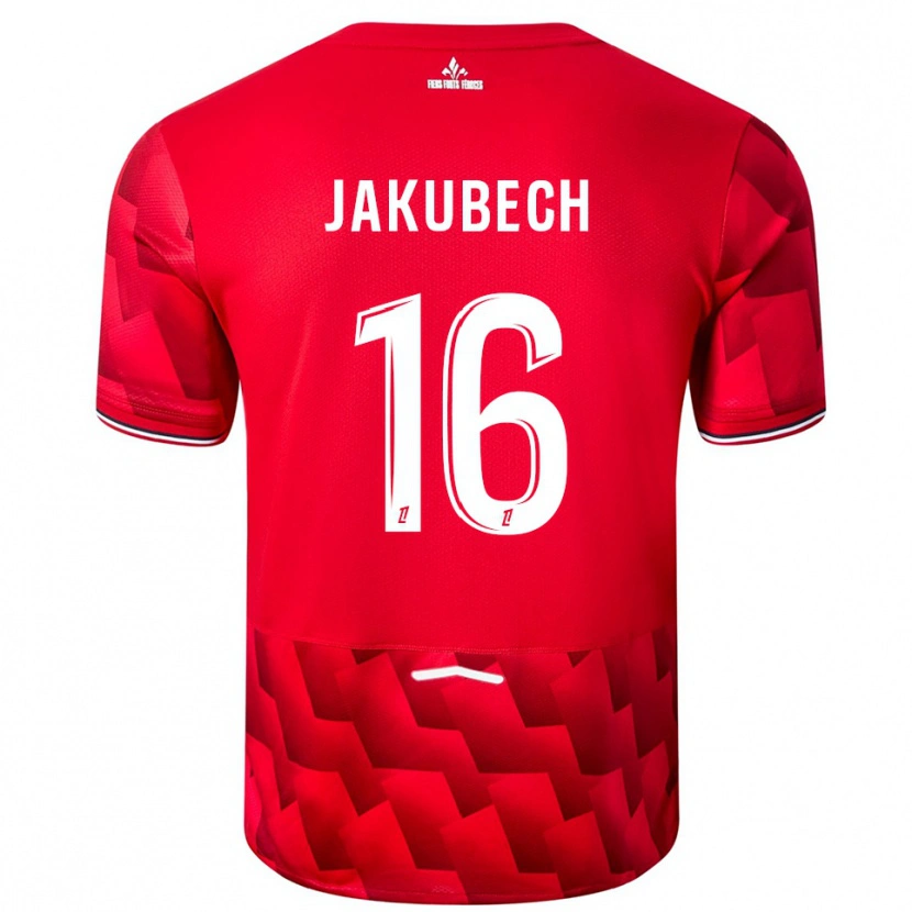 Danxen Hombre Camiseta Adam Jakubech #16 Rojo Blanco 1ª Equipación 2025/26 La Camisa México