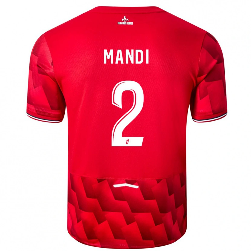 Danxen Hombre Camiseta Aïssa Mandi #2 Rojo Blanco 1ª Equipación 2025/26 La Camisa México