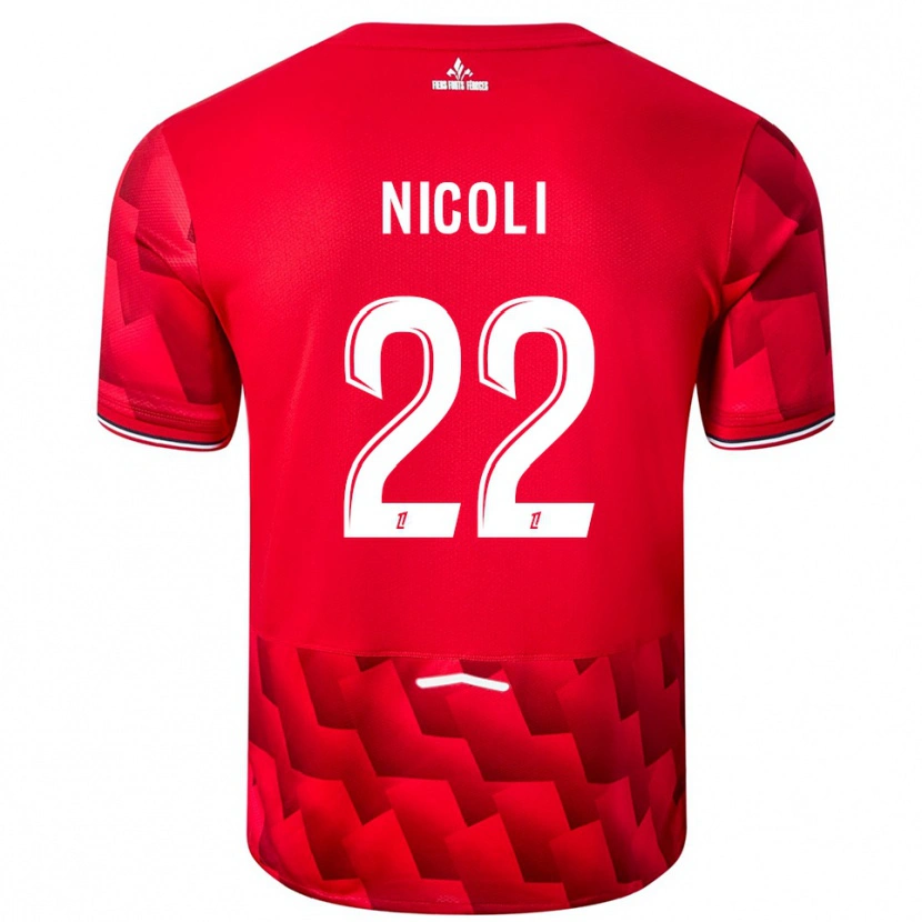 Danxen Hombre Camiseta Morgane Nicoli #22 Rojo Blanco 1ª Equipación 2025/26 La Camisa México