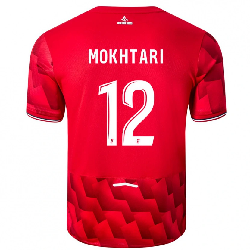 Danxen Hombre Camiseta Brahim Mokhtari #12 Rojo Blanco 1ª Equipación 2025/26 La Camisa México