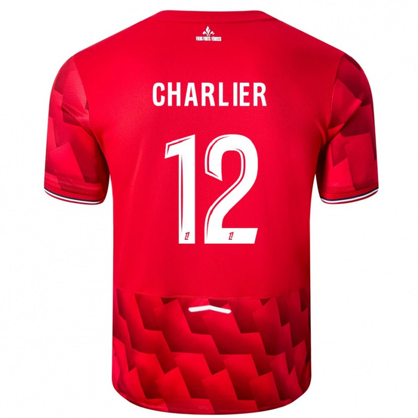 Danxen Hombre Camiseta Amaury Charlier #12 Rojo Blanco 1ª Equipación 2025/26 La Camisa México