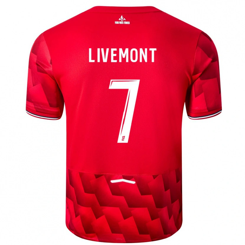 Danxen Hombre Camiseta Antoine Livemont #7 Rojo Blanco 1ª Equipación 2025/26 La Camisa México