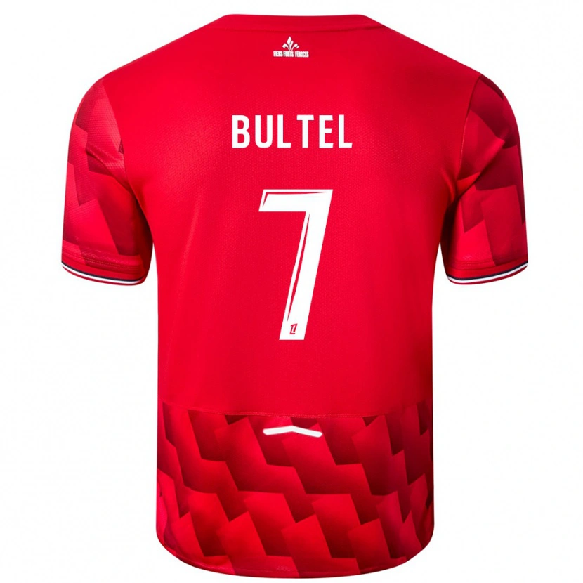 Danxen Hombre Camiseta Ludivine Bultel #7 Rojo Blanco 1ª Equipación 2025/26 La Camisa México