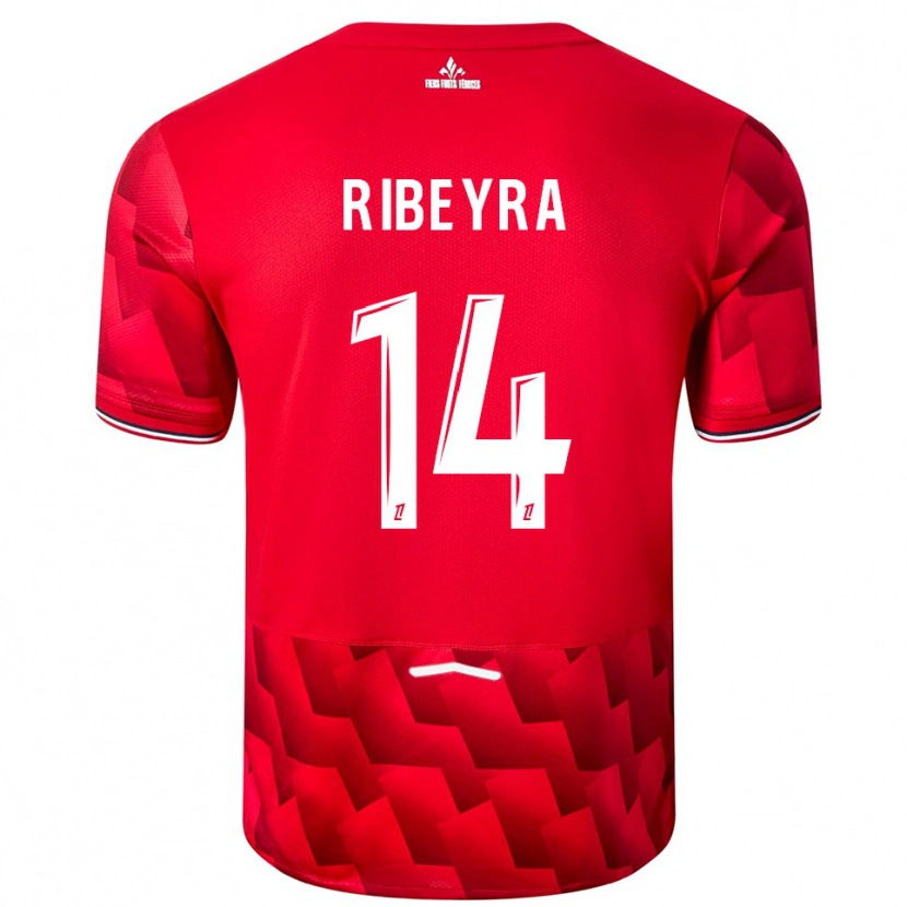 Danxen Hombre Camiseta Anaïs Ribeyra #14 Rojo Blanco 1ª Equipación 2025/26 La Camisa México
