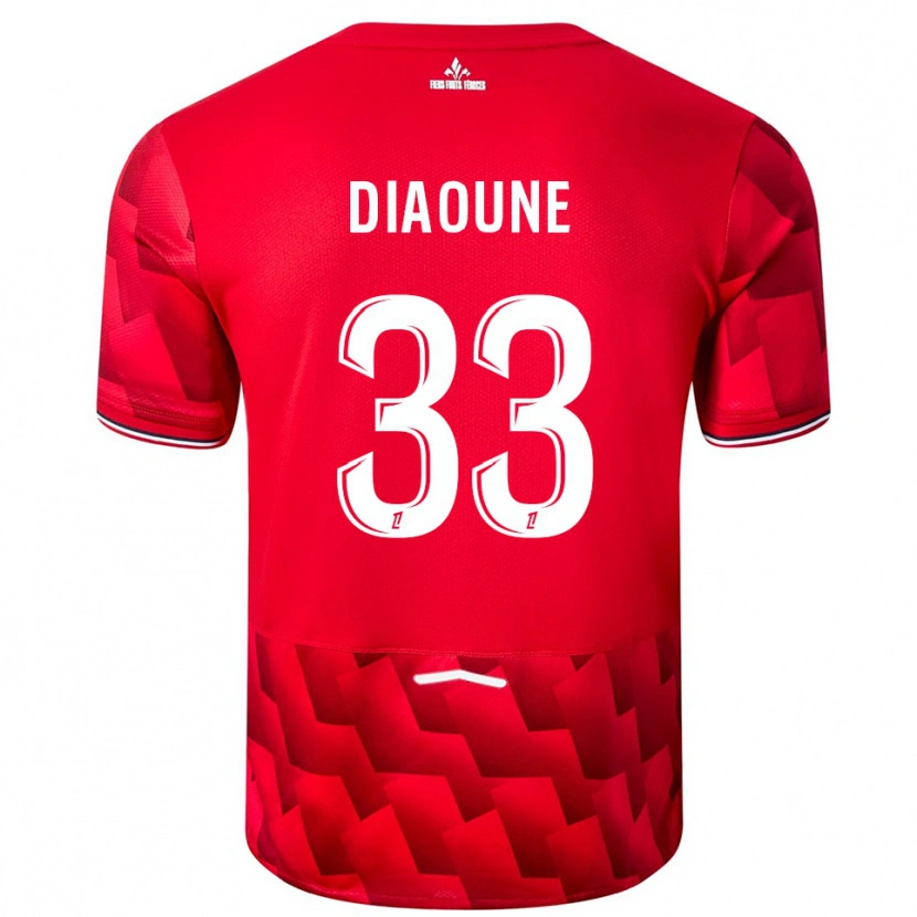 Danxen Hombre Camiseta Soriba Diaoune #33 Rojo Blanco 1ª Equipación 2025/26 La Camisa México