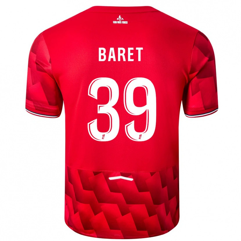 Danxen Hombre Camiseta Lilian Baret #39 Rojo Blanco 1ª Equipación 2025/26 La Camisa México