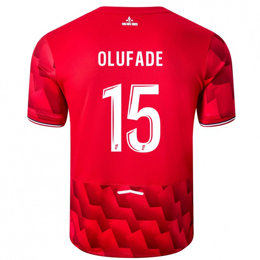 Danxen Hombre Camiseta Kingsley Olufade #15 Rojo Blanco 1ª Equipación 2025/26 La Camisa México