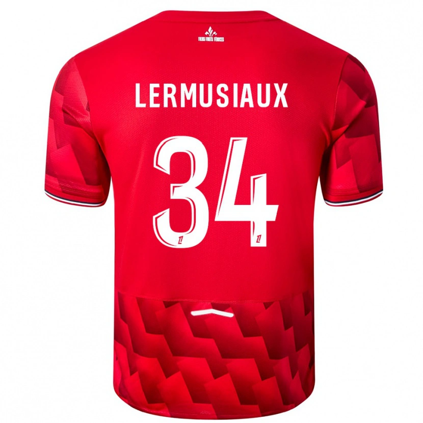 Danxen Hombre Camiseta Chrystal Lermusiaux #34 Rojo Blanco 1ª Equipación 2025/26 La Camisa México