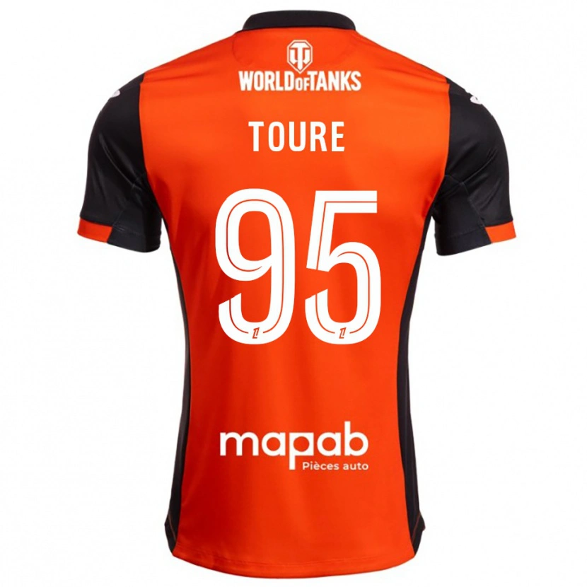 Danxen Hombre Camiseta Isaak Touré #95 Negro Naranja 1ª Equipación 2025/26 La Camisa México