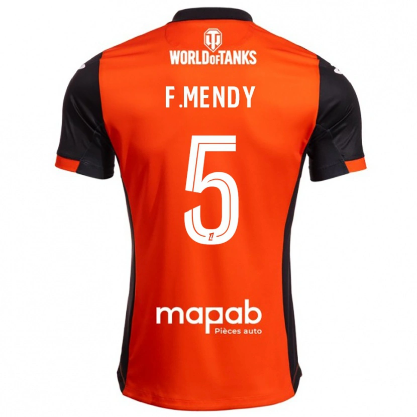 Danxen Hombre Camiseta Formose Mendy #5 Negro Naranja 1ª Equipación 2025/26 La Camisa México
